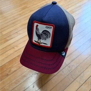 Goorin Bros Rooster Patch Trucker Snapback Blue/Red Unisex Sz. OS